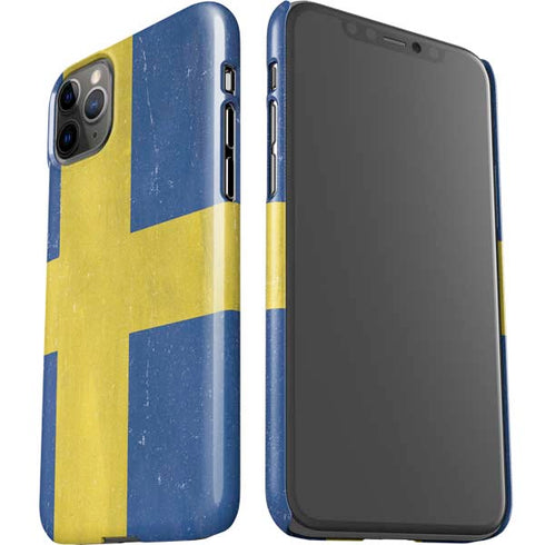 Sweden Flag Distressed iPhone 11 Pro Max Lite Case